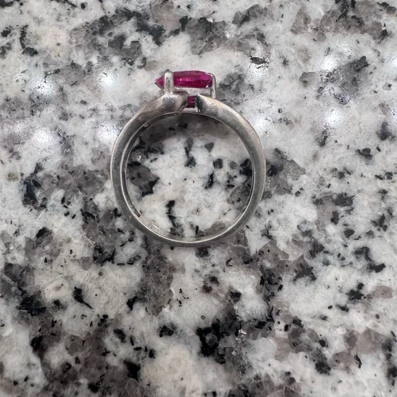 Kay Jewelers Ruby Heart Ring with Silver Band - Picture 2 of 3